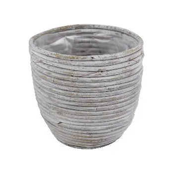 Květináč Van der Leeden Obal na květináč s igelitovou výplní BALLOON, světlá vymývaná, pr.15/15x15h (DOPRODEJ)|Van Der Leeden 1915