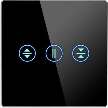 vypínač SKLENĚNÝ PANEL 86x86 mm PRO DOTYKOVÉ MODULY ROLETY/ŽALUZIE ČERNÝ