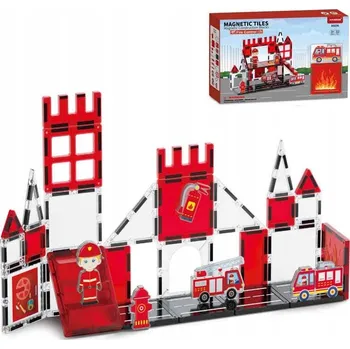 ostatní stavebnice Magnetické Stavebnice hasiči 32 kusů