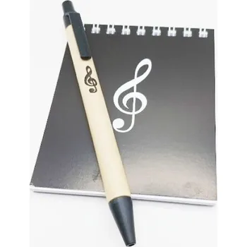 Dárkový balíček pro milovníky hudby - hudební blok houslový klíč a pero
