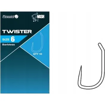 Rybářský háček Háčky Nash Twister Barbless Ground Háčky 10 ks