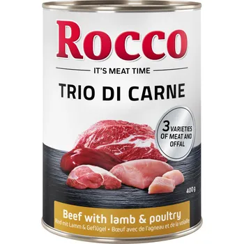 Krmivo pro psa 6x400g Rocco Classic Trio di Carne - hovězí, jehněčí a drůbeží