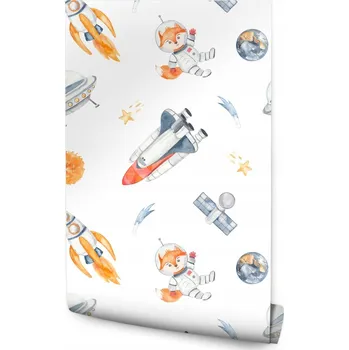 Tapeta Tapeta na zeď pro děti LIŠKY v kosmu – kreslený motiv