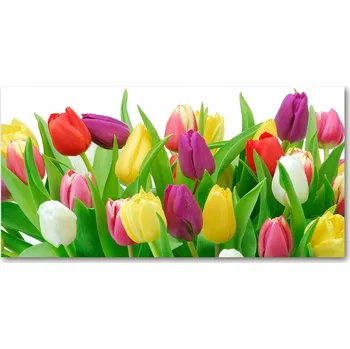 Obraz Kuchyňský panel Barevné tulipány 120x60 cm + LEPIDLO