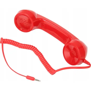 Příslušenství pro čtečku elektronické knihy RETRO SLUCHÁTKO K SMARTPHONU S 3.5MM JACKEM, REGULACE HLASITOSTI - ČERVENÉ