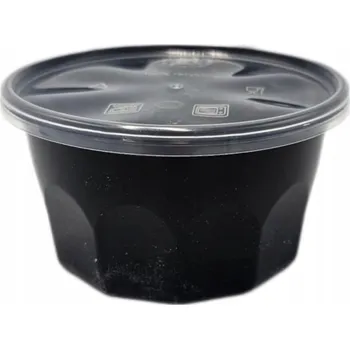 Dóza na potraviny Plastový kbelík s atestem pro styk s potravinami na polévku 0,5 l ČERNÝ 1 ks