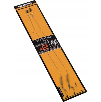 Rybářský háček Zemní Háčky Pole Position Snowman Rig, s návazcem, s protihrotem, 2 ks