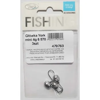 Rybářský háček Mini jigová hlavička – 4g háček č. 6 - York