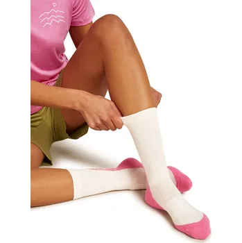 Dámské termo ponožky Dámské merino turistické ponožky ICEBREAKER Wmns Hike+ Light Crew Fresh Fern, Chalk/Pop/Snow velikost: 38-40 (M)