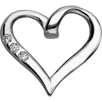 Přívěsek Zlaton Přívěsek bílé zlato srdce se zirkony 1.5cm 0.85g 000210611249