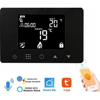 TERMOSTAT PANEL NÁSTĚNNÝ POKOJOVÝ DOTYKOVÝ LED WiFi TUYA TERSCW2BL