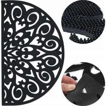 Rohožka Gumová rohožka e-floor půlkruhová 45x75 cm černá protiskluzová