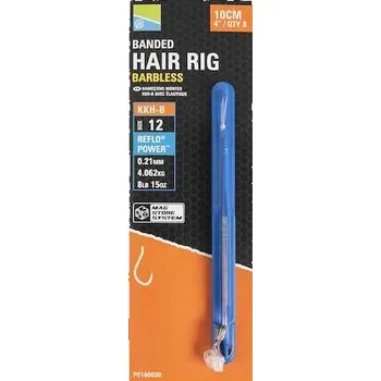 Rybářský háček Háčky na zem s návazcem, Preston KKH-B Banded Hair Rigs, 8 ks