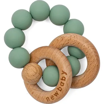 Kousátko s kuličkami silikonové New Baby zelená