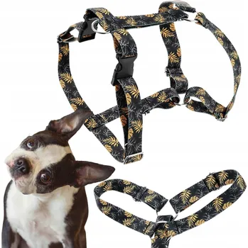 Postroj pro psa POSTROJE PRO MALÉHO PSA GUARDY NASTAVITELNÉ ZLATÉ LISTY PEVNÁ PÁSKA L 20MM