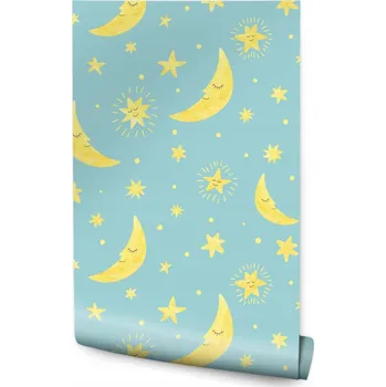 Tapeta Tapeta pro děti - Hvězdičky a měsíce /135980561