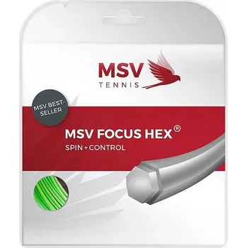Struna na výplet tenisové rakety Tenisový výplet MSV Focus Hex 1,23 mm / 12 m zelený