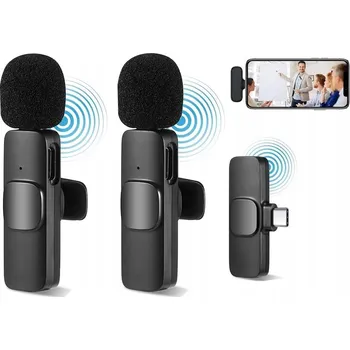 Mikrofon Klipový mikrofon 2x vysílač + přijímač Android USB-C K9