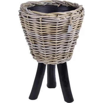 Květináč Van der Leeden Květináč s plastovou výplní na černých nožičkách, pr.27x42cm|Van Der Leeden 1915