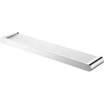 Koupelnový nábytek Skleněná polička do koupelny pod zrcadlo, závěsná, chromovaná