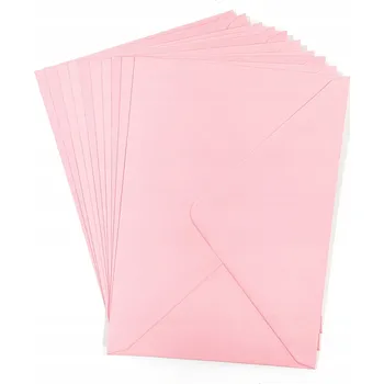 Obálka OBÁLKA OBDÉLNÍKOVÁ B6 12,5 cm x 17,6 cm SVĚTLE RŮŽOVÁ 120g 10 ks