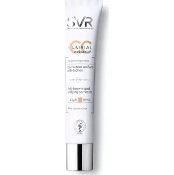 Pleťový krém CC Krém SVR Clairial na pigmentové skvrny 40 ml světlý hydratační SPF 50