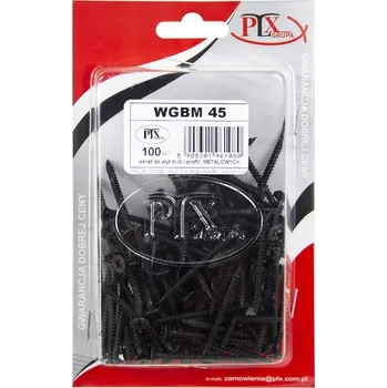 Vrták ŠROUB FOSFÁTOVANÝ Vruty do sádrokartonu kov 3,5x45 100 ks