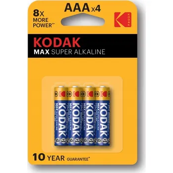 Článková baterie AAA Baterie KODAK MAX R3 1,5V alkalické, balení 4 kusy, malý prst (tužková)