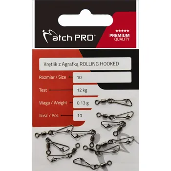 Špendlík s obratlíkem Match Pro Rolling Hooked Č. 14 / 4 kg