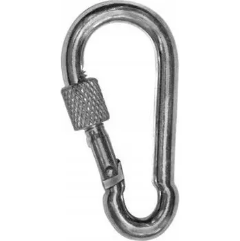 OCELOVÁ KARABINA S POJISTKOU, POZINKOVANÁ 8MM