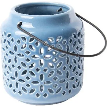 Lucerna Lucerna na čajovku 50 SHADES OF BLUE, keramika, 12x10cm, 3 odstíny modré|výběr z variant|Esschert Design - nebeská modrá