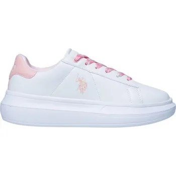 Dívčí tenisky Dívčí volnočasová obuv U.S. POLO ASSN. HELIS 38 Bílá, Lososová