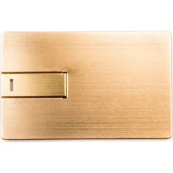 USB flash disk Flash disk MemoRabbit Kovová karta Flash disk Zlatá + Gravírování 2 GB USB 2.0 zlatý