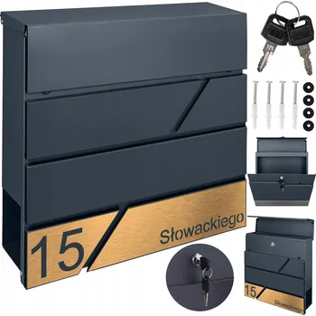 Poštovní schránka Poštovní schránka euroschránka, s vhozem, se schránkou na noviny M-TEC šedá