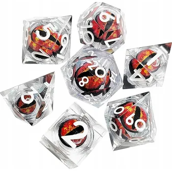 Příslušenství k deskovým hrám BARAD-DUR SADA 7 TEKUTÝCH EPOXIDOVÝCH KOSTEK RPG kostek