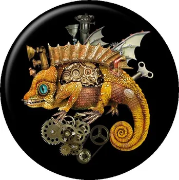 Placka Mechanický chameleon - Steampunk