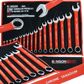 Klíč PLOCHÉ OČKOVÉ KLÍČE V GUMĚ 6-36 SADA KOMPLET S PODLOŽKOU 17KS BENSON BY BLAC