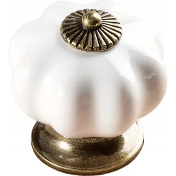 Nábytkové kování PORCELÁNOVÁ ÚCHYTKA NA NÁBYTEK DÝNĚ BÍLÁ RETRO