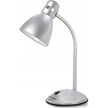 Lampička STOLNÍ LAMPA NOČNÍ NA STŮL LED ŽÁROVKA E27 12W KLASICKÁ STŘÍBRNÁ