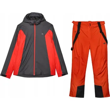 4F Pánská lyžařská kombinéza 4F bunda + kalhoty ČERVENÁ / XL