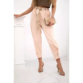 Dámské kalhoty Kesi Włoski Kalhoty Summer Punto se zapínáním na nohavice meruňka Kesi Włoski růžová 3238629