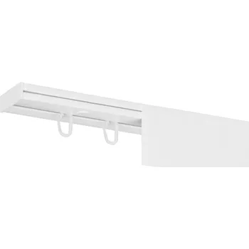 Dekodum Stropní kolejnice z PVC jednořadá bílá s krytem Délka: 240 cm, Typ přichycení: háčky
