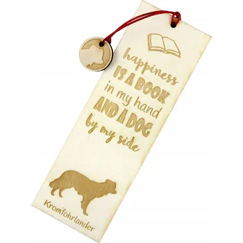 Doplněk ke knize Kromfohrlander - gravírovaná záložka do knihy se psem, jméno psa
