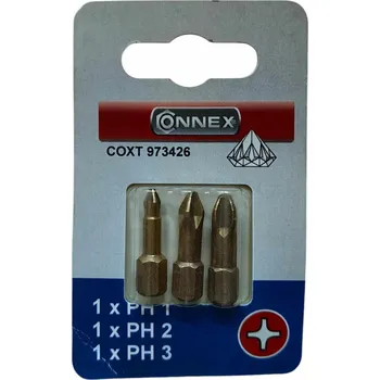 Bit Connex Sada bitů PH1 / PH2 / PH3, 25 mm, 3 kusy