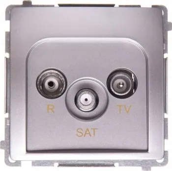 Elektrická zásuvka Anténní zásuvka nástěnná Kontakt-simon stříbrná