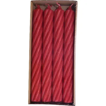 Svíčka Svíčka TWIST pr.2,8x25cm, červená|rubin, box 4ks|Wenzel