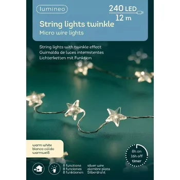 Vánoce Kaemingk 201 - 300 světýlek 240 microLED blikající hvězdičky venkovní