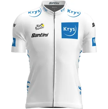 cyklistický dres Santini Tour de France 2024 bílý cyklistický dres