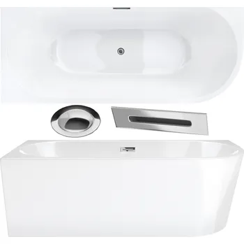 Vana Akrylátová rohová vana Corsan s odtokem uprostřed, 170 x 73 cm