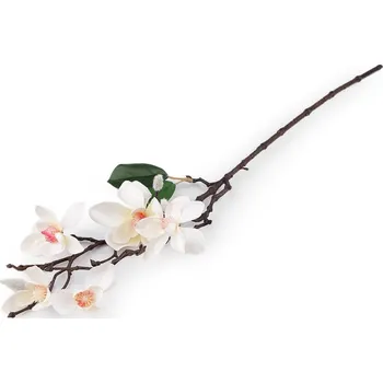 umělá květina Umělá větvička magnolie - 1 krémová nejsvět.